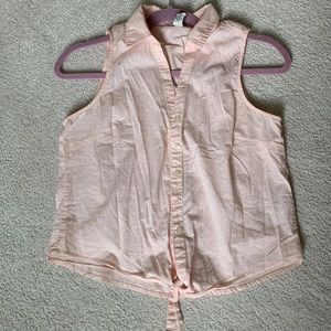 Pink button-up tank